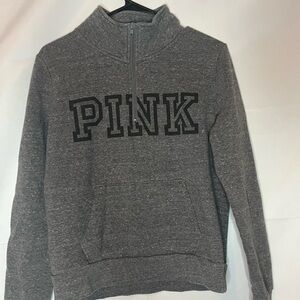 PINK Victoria's Secret Gray Half-Zip Sweatshirt